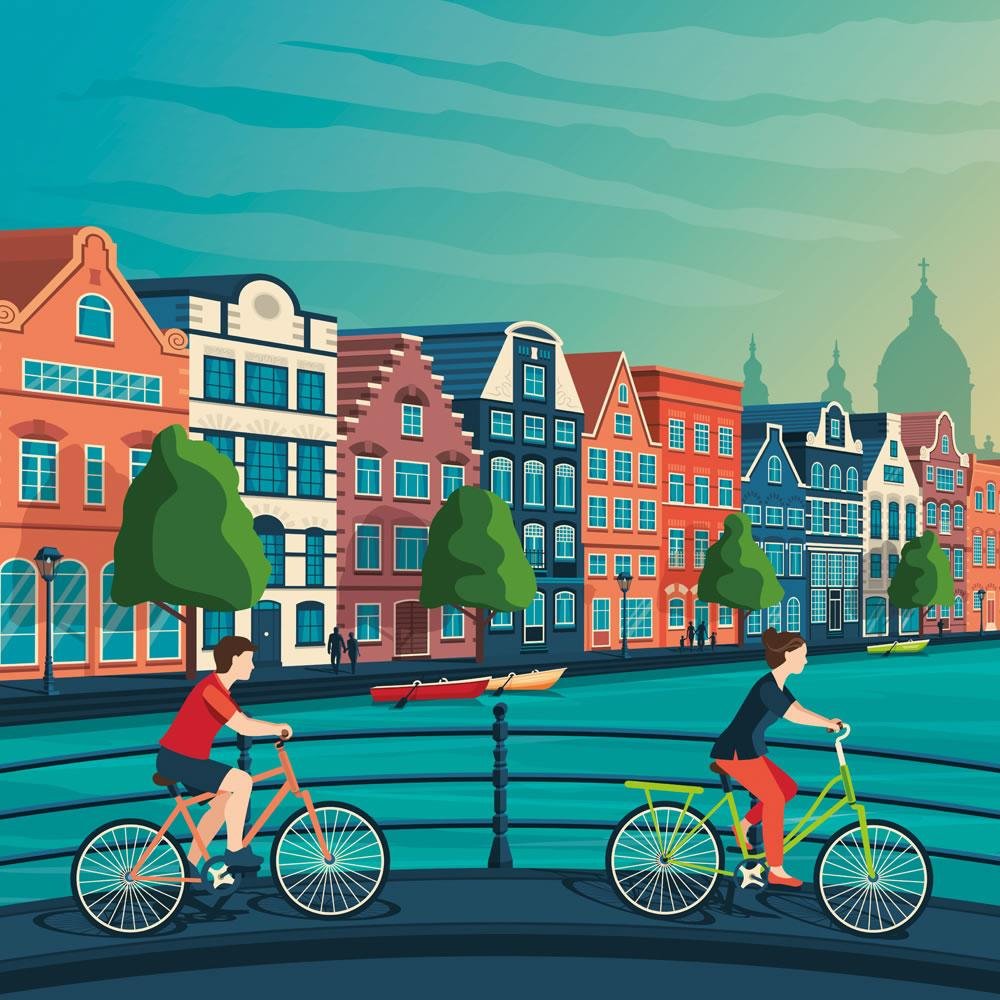 Vintage Amsterdam Poster | Premium poster City Amsterdam Netherlands
