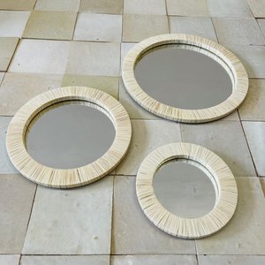 Spiegel Raffia herum; Preis pro Set