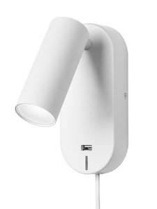 VÆGLAMPE EGO USB HVID