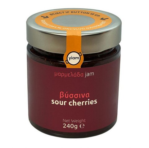 YIAM Handgemaakte zure kersenjam, 240 g, zonder toegevoegde suiker