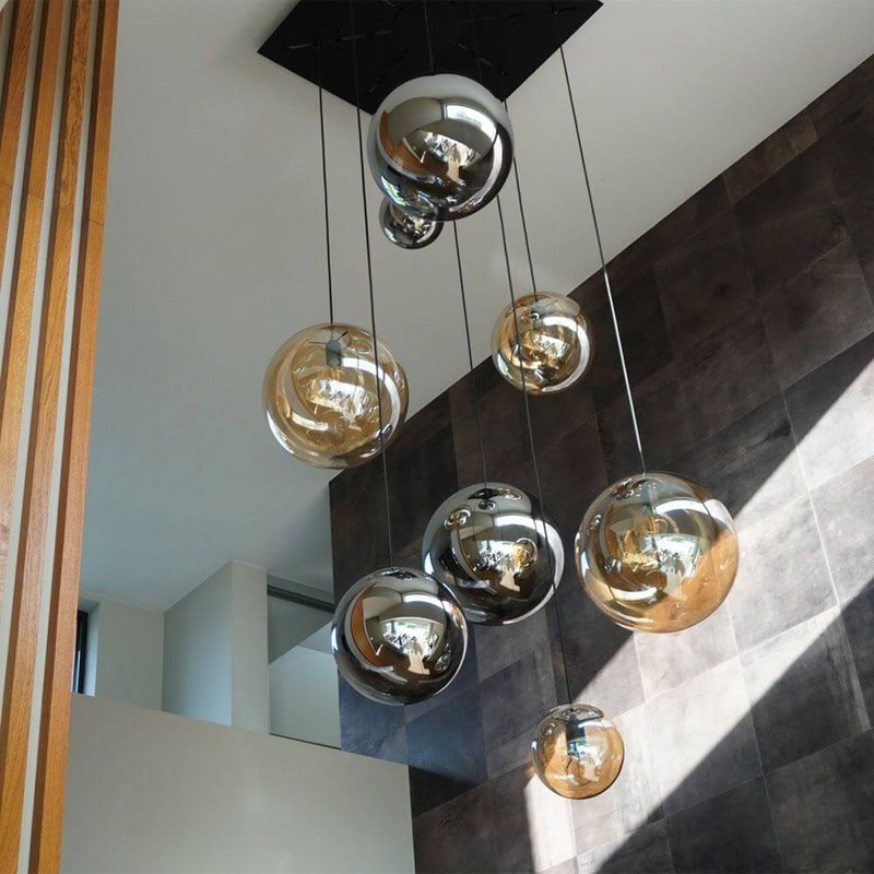 s.luce Orb sfera di vetro lampada da galleria 500cm sospensione nero