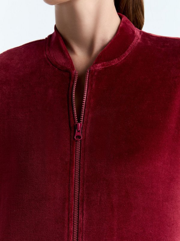 Unisex organic cotton velor jacket
