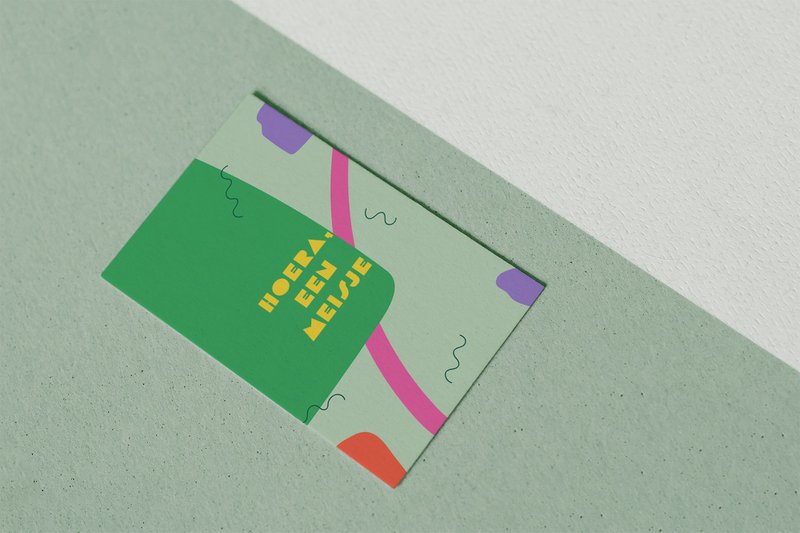 Cartes colorées "Hoera, Een Meisje"