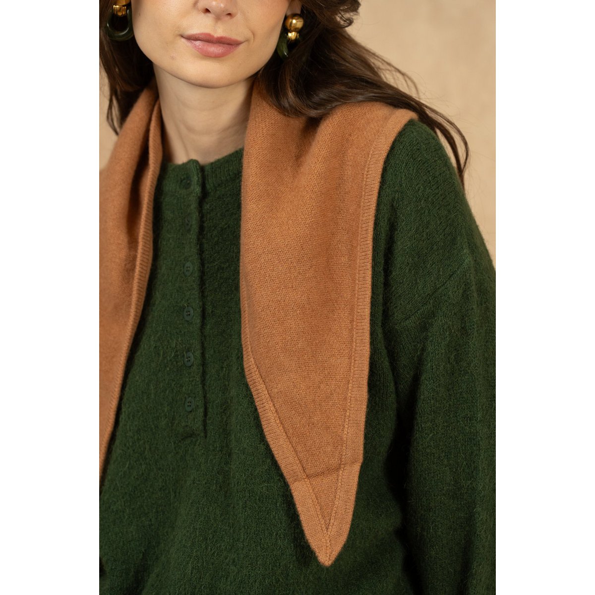 Foulard triangle uni 100% laine mérinos