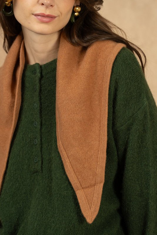 Foulard triangle uni 100% laine mérinos