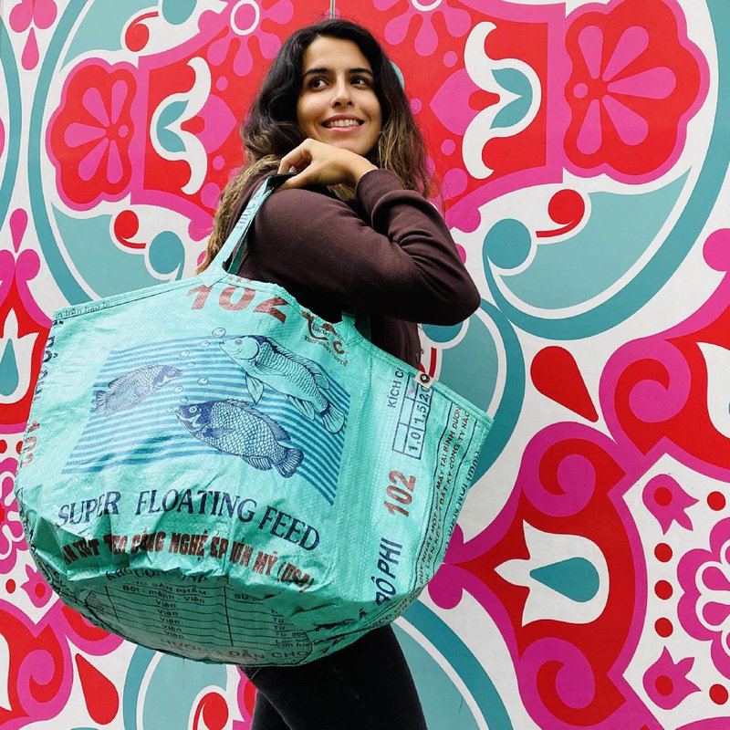 SOULMATE | Upcycelter Shopper in grün