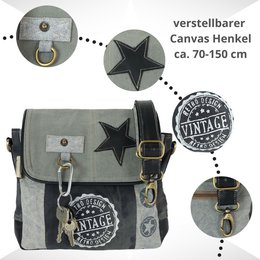 Sunsa women's messenger bag. Small shoulder bag. Vintage style shoulder bag. Canvas handbag. Large crossbody bag for women.