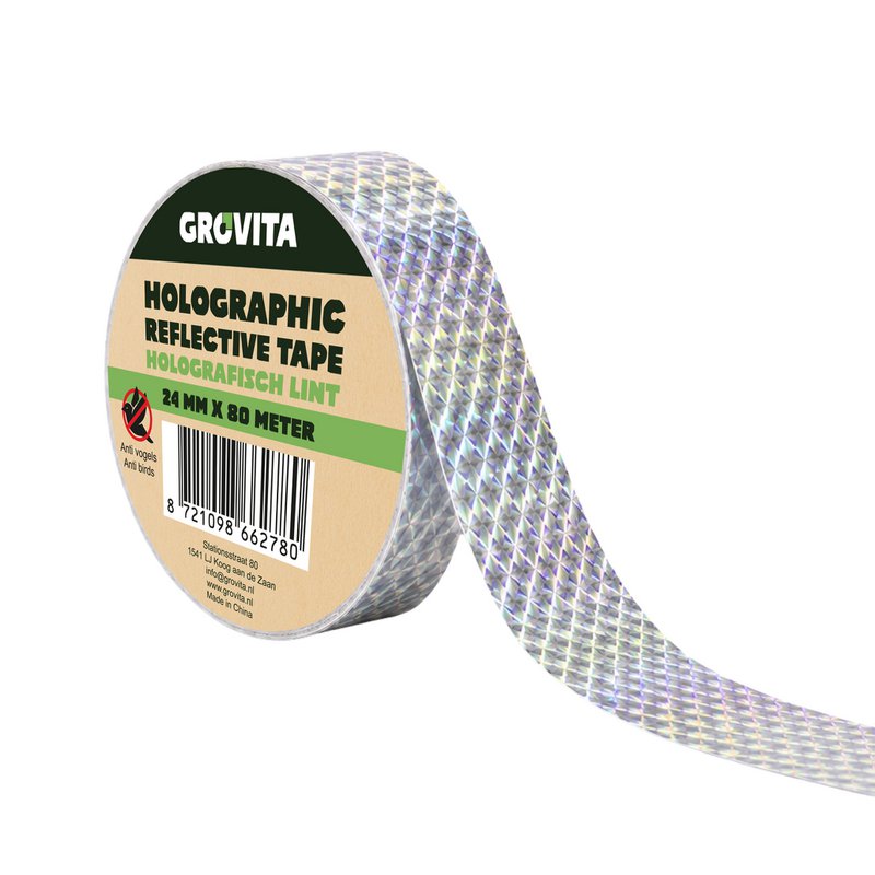 Grovita Vogel Afschrik Lint - Holografisch - 24 mm x 80 meter - Vogelverjager - Vogelverschrikker