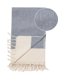 MANOLIA Baumwoll-Hammam-Spa-Handtuch – schnell trocknend – Dunkelblau – 180 x 100 cm