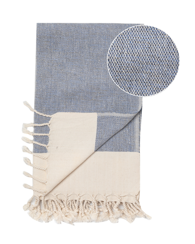 MANOLIA Baumwoll-Hammam-Spa-Handtuch – schnell trocknend – Dunkelblau – 180 x 100 cm