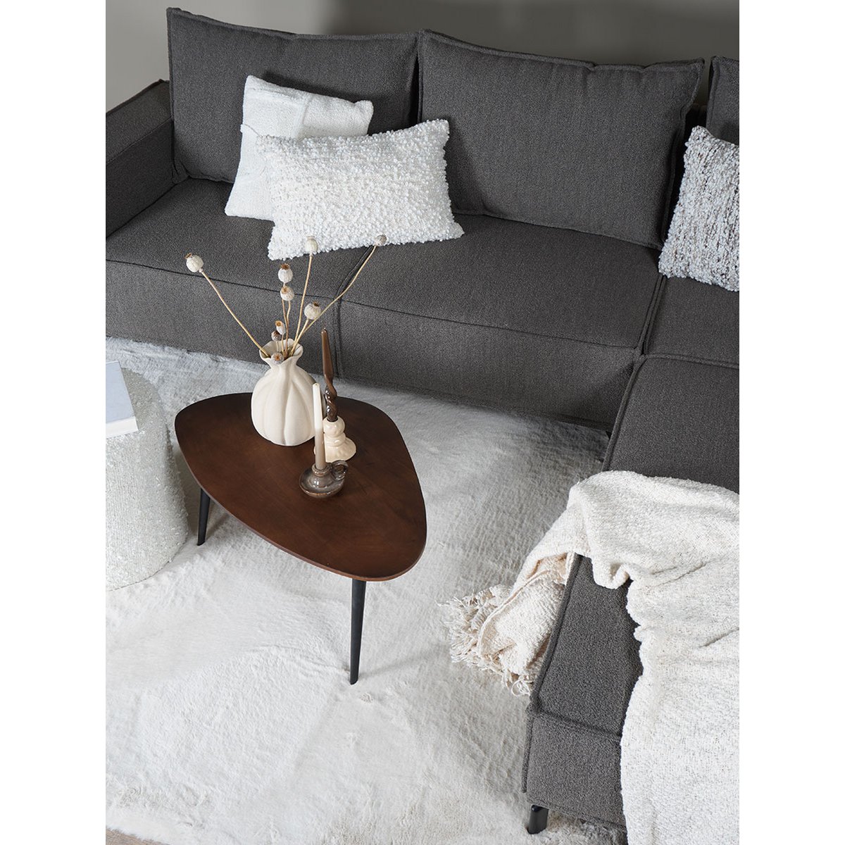 Beigefarbener Velluto-Teppich – 200 x 280 cm
