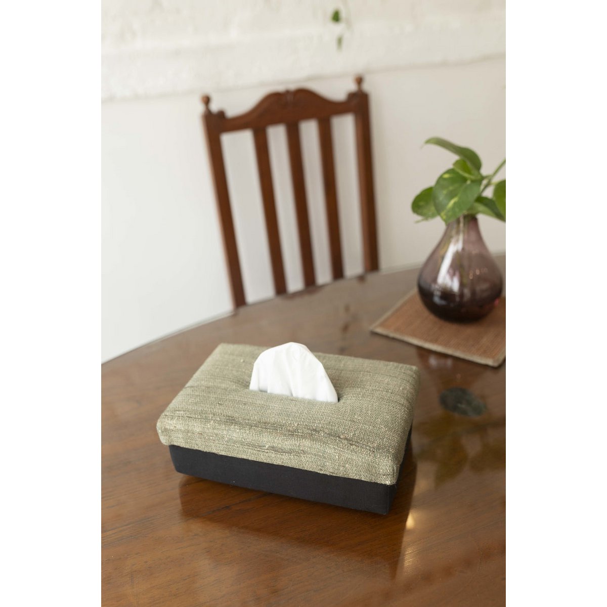 Tissue Box Cover | Handwoven Ghicha Silk Pattern | 24x14cm