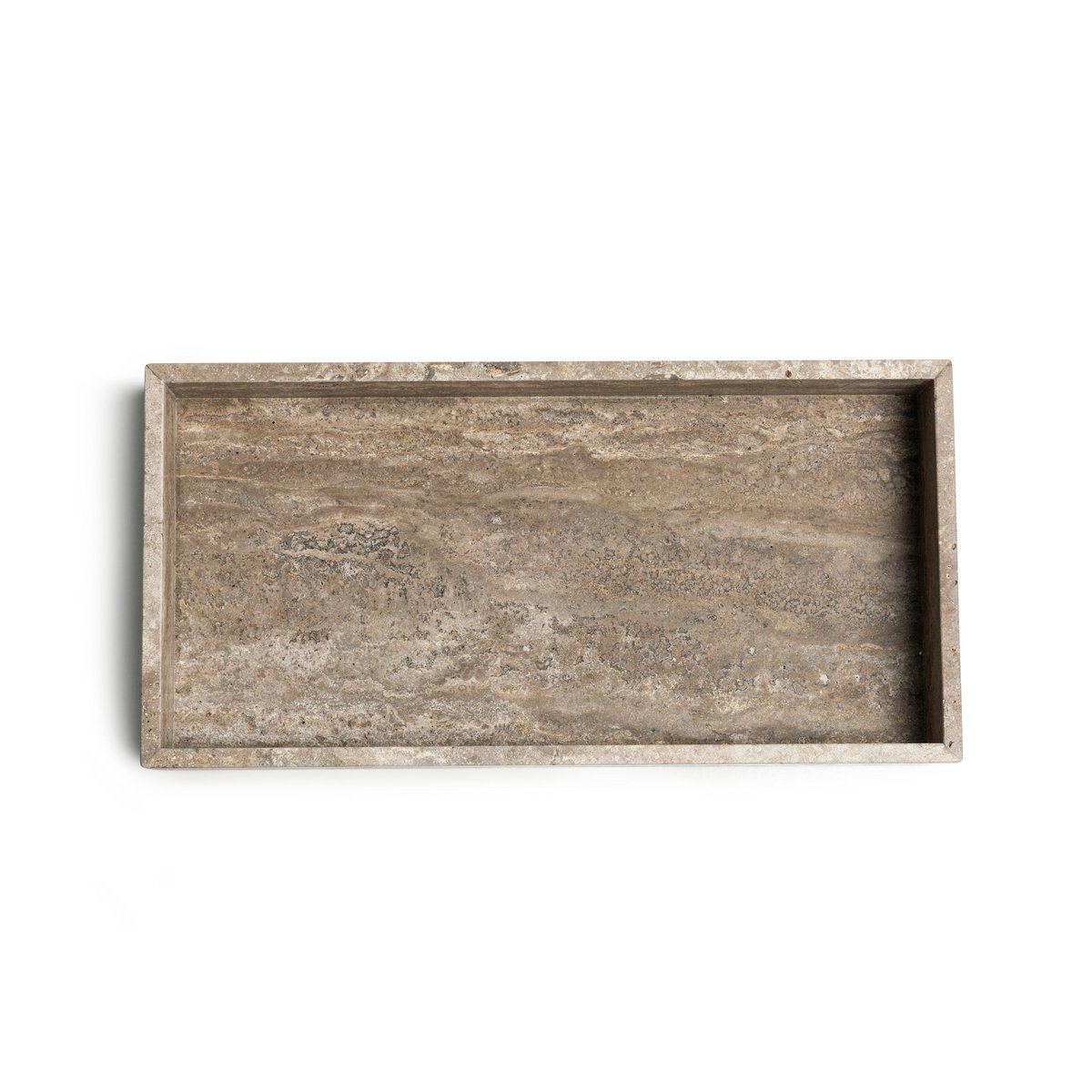 Marmorablett mit Rand 40x20x5cm Titaniumtravertin