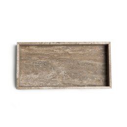 Bandeja de mármol con travertino de titanio Rand 40x20x5cm