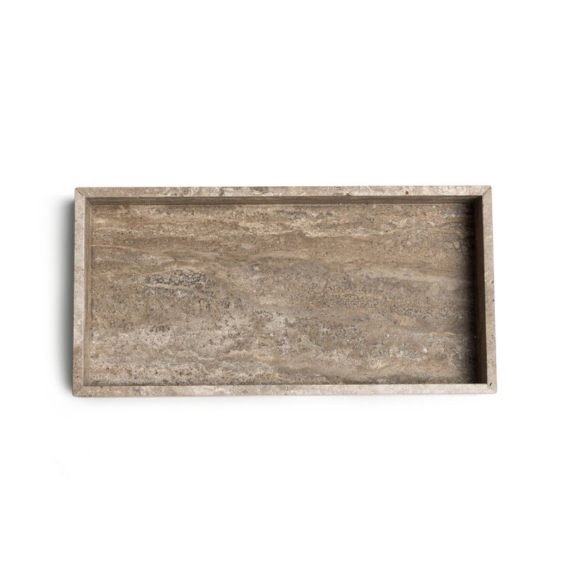Bandeja de mármol con travertino de titanio Rand 40x20x5cm