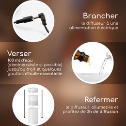 Ultrasonic Diffuser – Volupsia – in Glass and Metal with Remote Control – Simple to Use – Sober Design – Candlelight Lighting