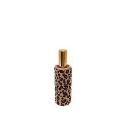 100ml leopard glass fragrance bottle with a gold cap, featuring a leopard print design.