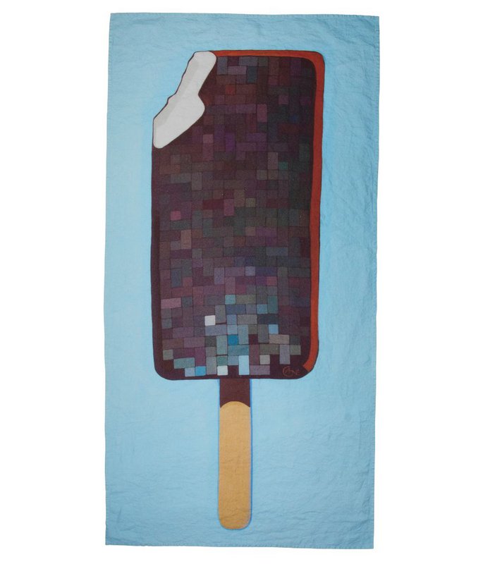 Linen beach towel Ice Cream - Agnė Kišonaitė