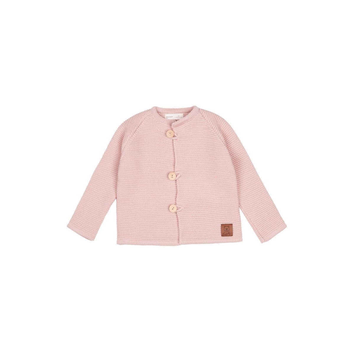 Maglione per bambini con bottoni FINN - 100% lana merino - rosa