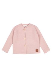 Maglione per bambini con bottoni FINN - 100% lana merino - rosa