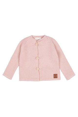 Dziecięcy sweterek z guzikami FINN - 100% wełna merino - różowy