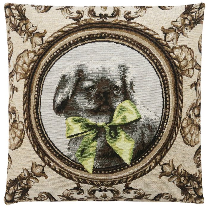Ribbon Dogs Green  cushion cover