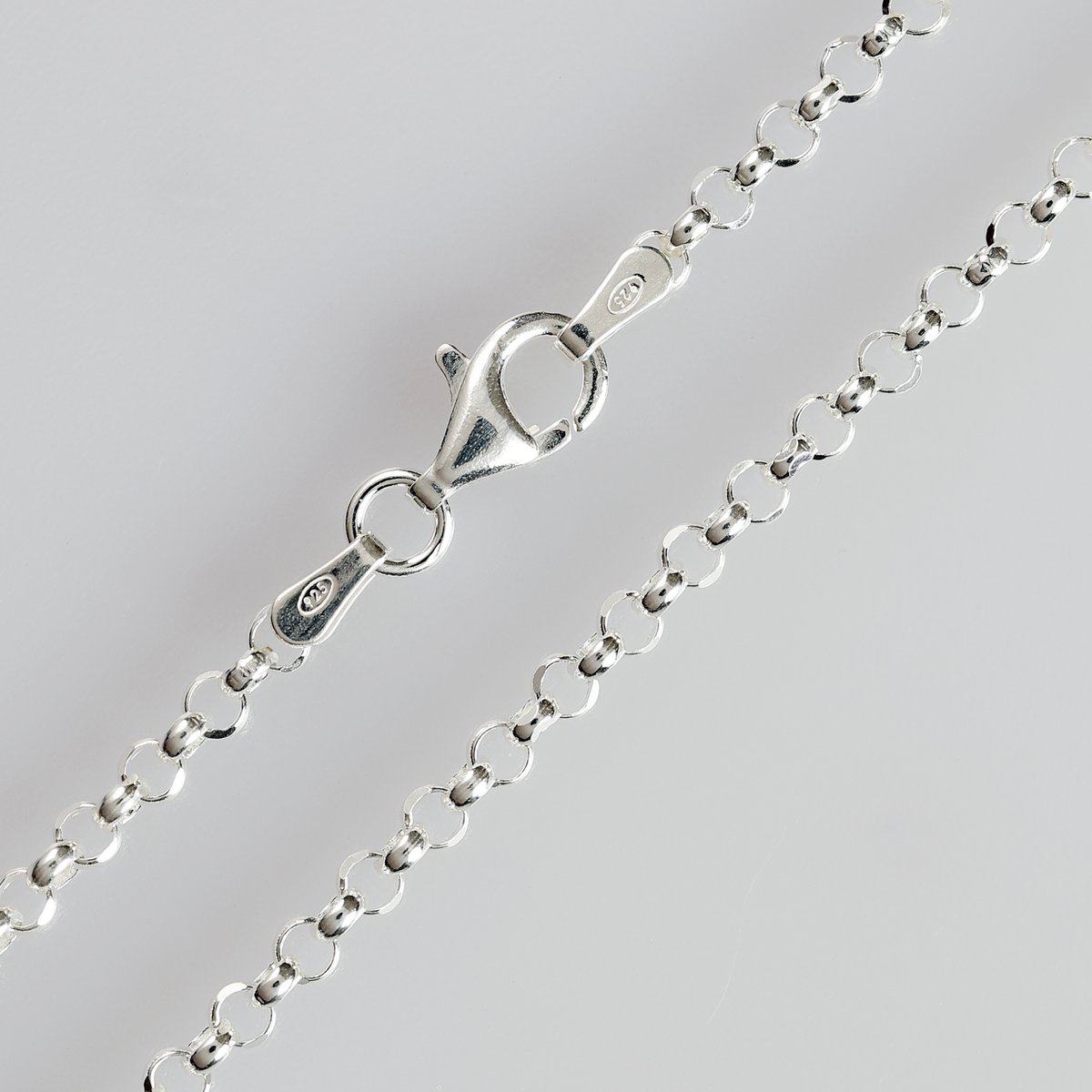 925 Sterling Silber Erbskette 2,2mm, diamantiert, silber