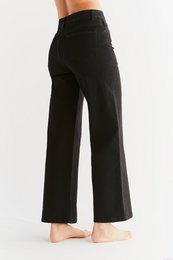 WE1010-104 | Damen jeans med brede ben - kulsort
