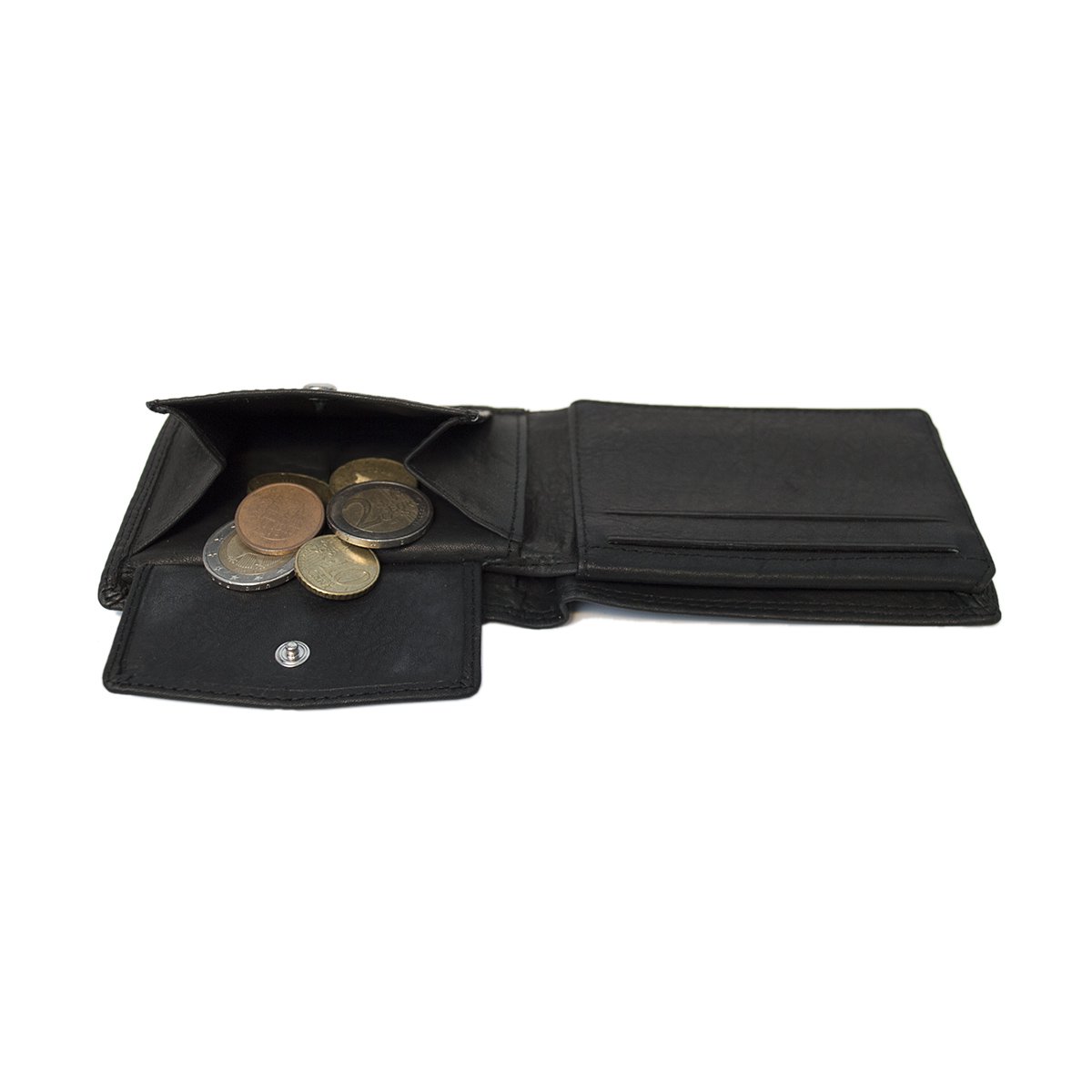 Herrepung Billfold Model af sort læder