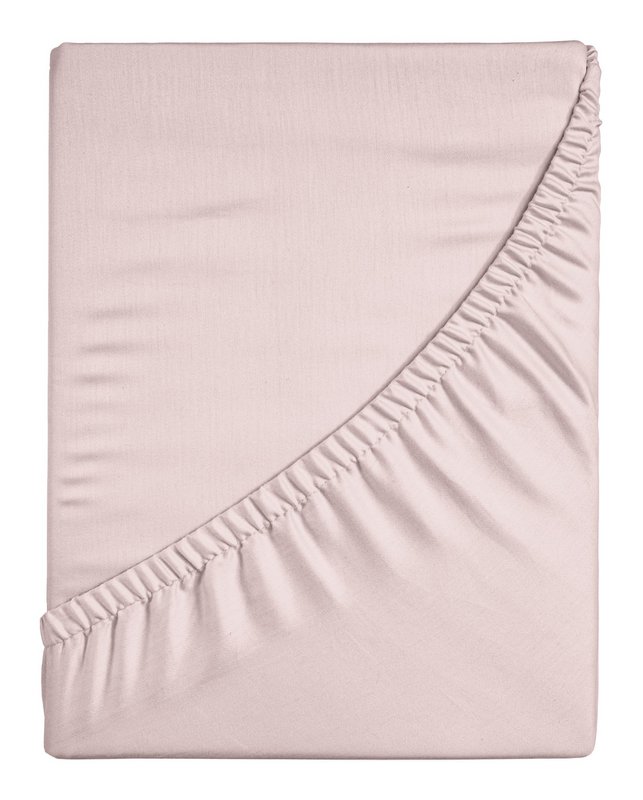 100% Cotton Satin Fitted Sheet Blush