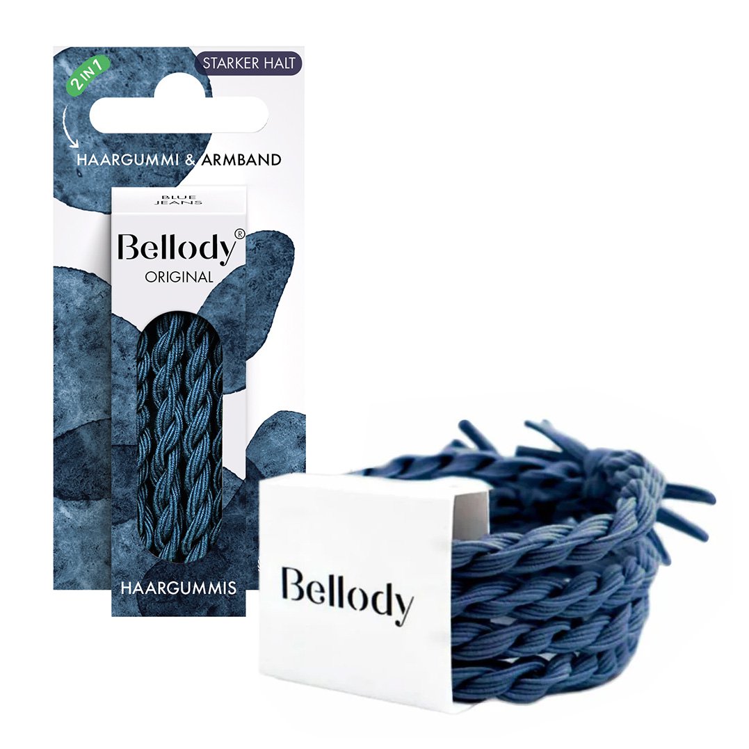 Haargummis Dunkelblau - Bellody®(4 Stk.) - Stylisch geflochtene Haargummis