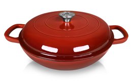 Gietijzeren Braadpan RODELUXE Rood 30x34x6cm
