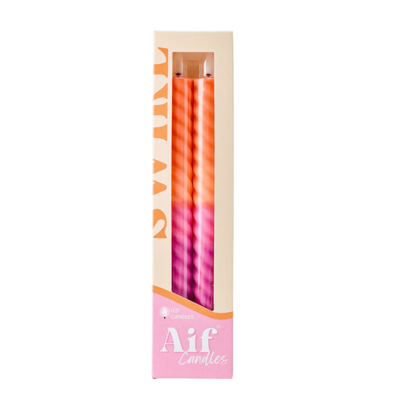 Vela LED en forma de remolino Sunset - Juego de 2