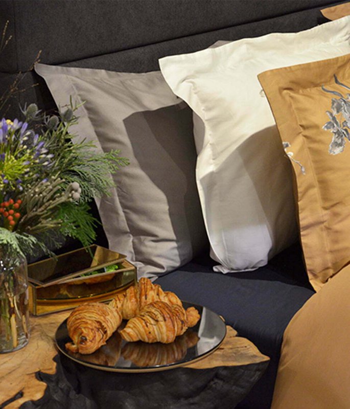 Sateen bed linen set Orchids Cinnamon