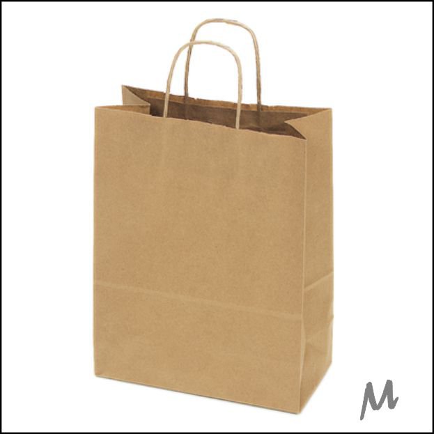 Papieren tas L – Kraft Bruin (doos van 250 stuks)