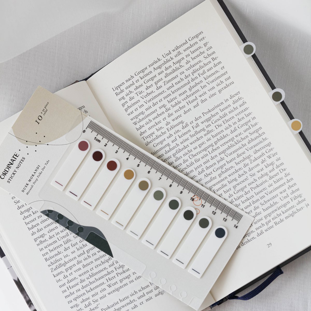 Mystic Autumn | Ordinate Farbverlauf Morandi Sticky Notes | Index Sticky Notes mit Lineal | Seitenmarkierer | Sticky Tabs | Büro Studium Schulplaner | Markierung Sticker