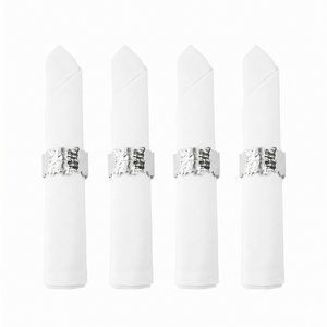 Set of 4 rounds of hammered oval towels