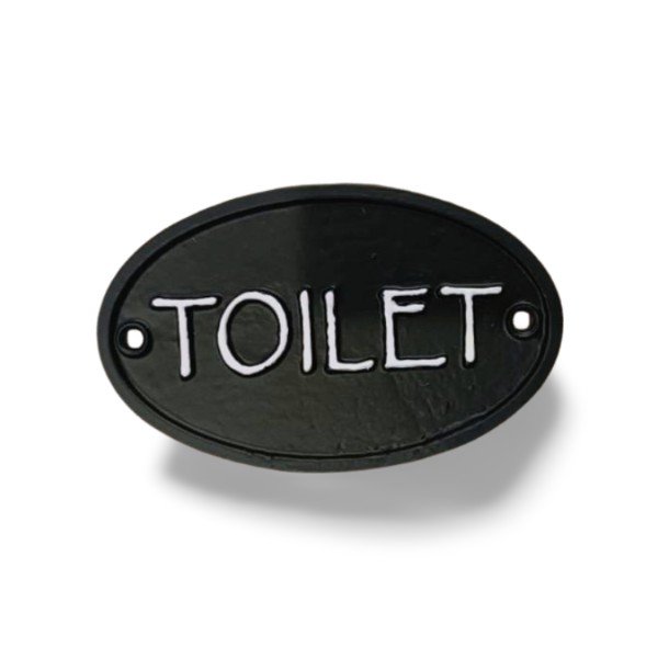 Deurbordje TOILET-zwart ovaal