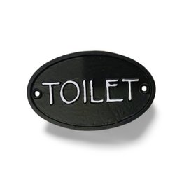 Deurbordje TOILET-zwart ovaal