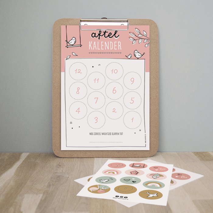 Countdown calendar | green | incl. stickers