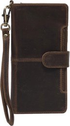 Arrigo iPhone X Libreria in pelle marrone scuro