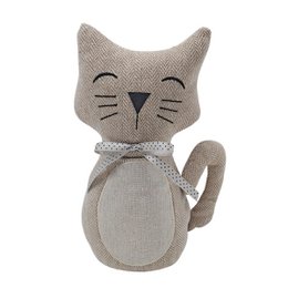 Beige kat dørstopper 28 cm Isabelle Rose