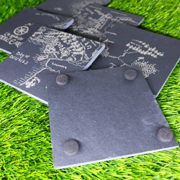 Premium Lord of the Rings Slate Coaster Set, Fantasy Geek Home Nerd Decor, Tolkien Fan Housewarming