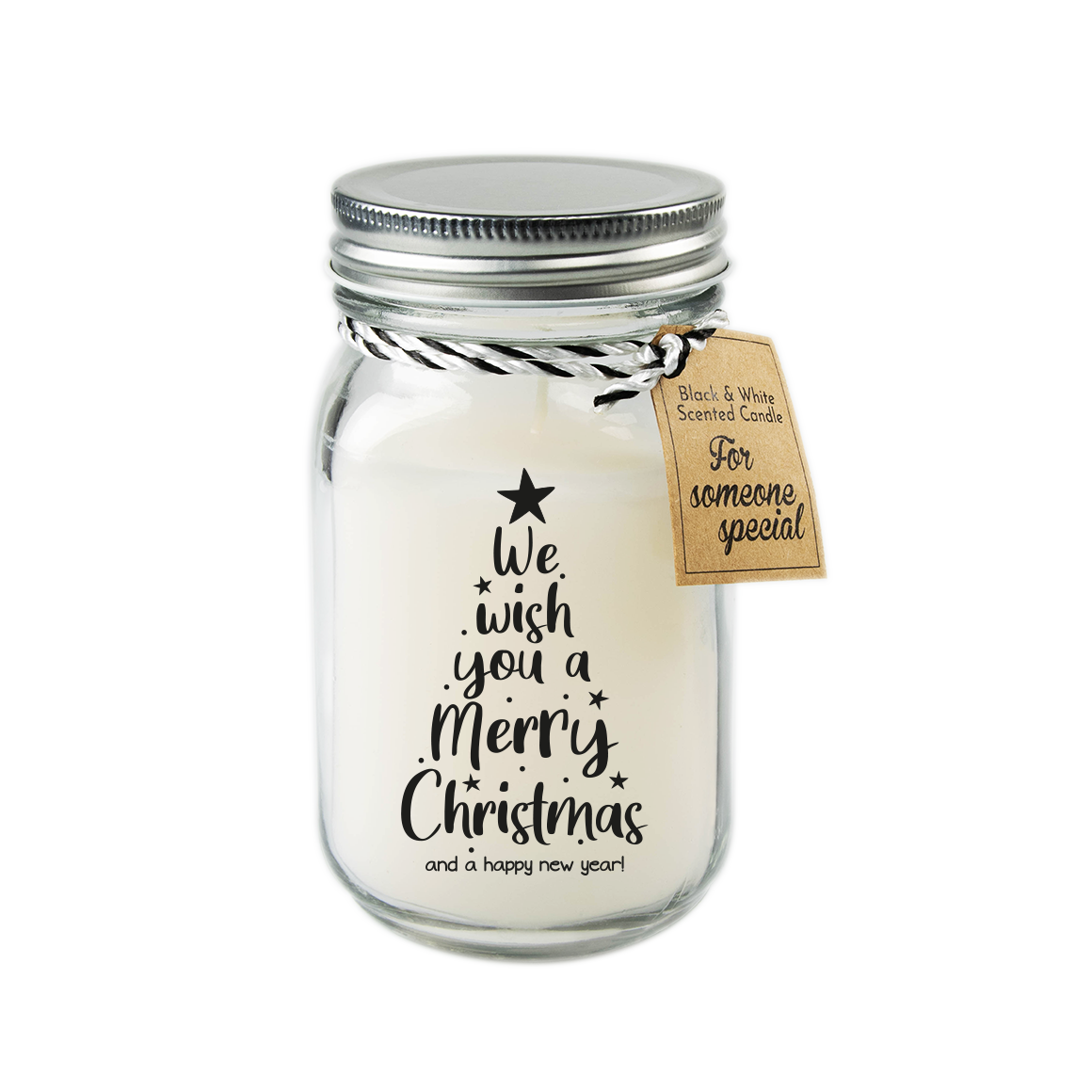 Black & White scented candles - Merry christmas
