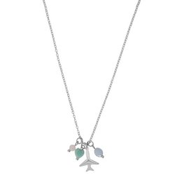 Collana Aeroplano Quarzo rosa, Amazzonite e Acquamarina - Argento