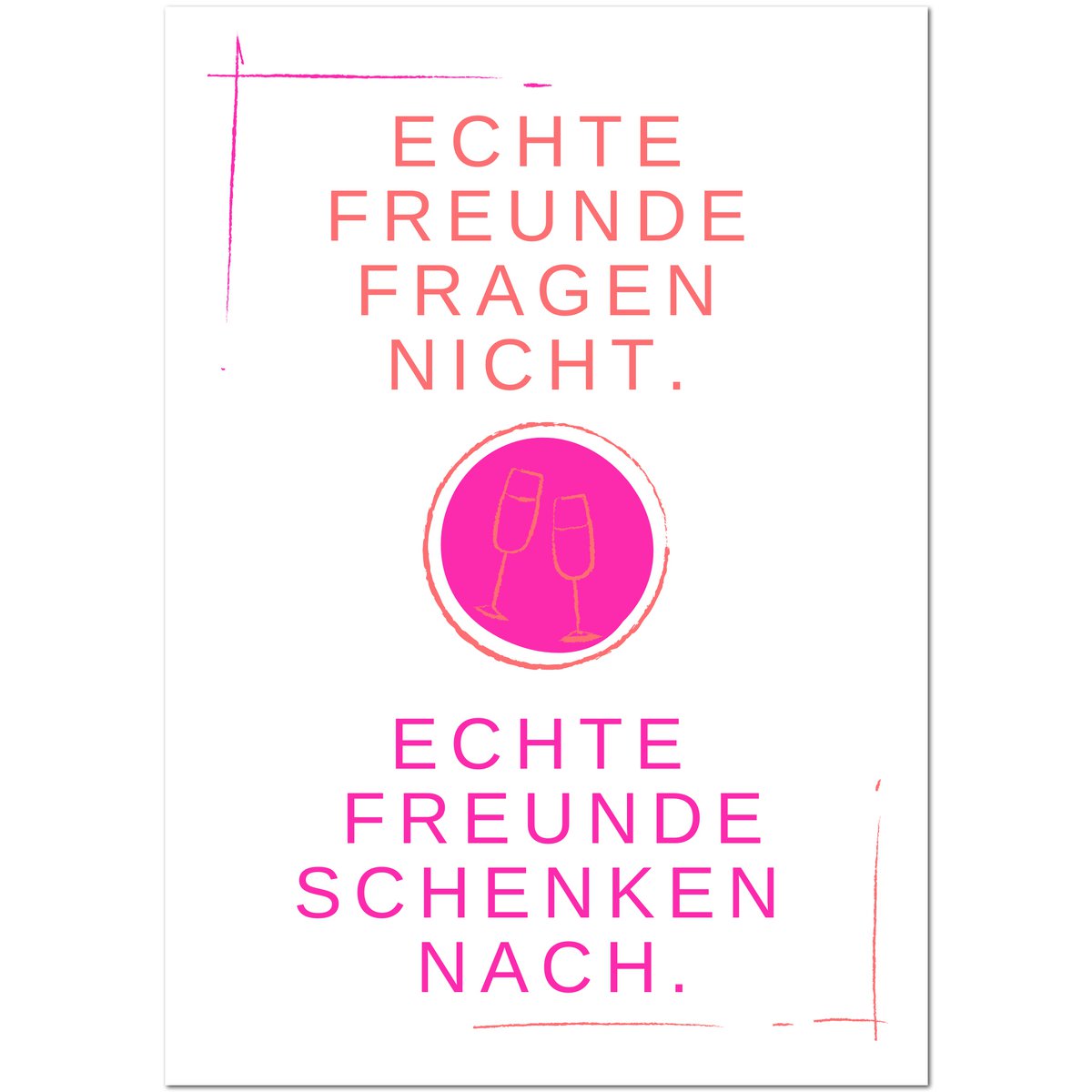 Postkarte "Echte Freunde"