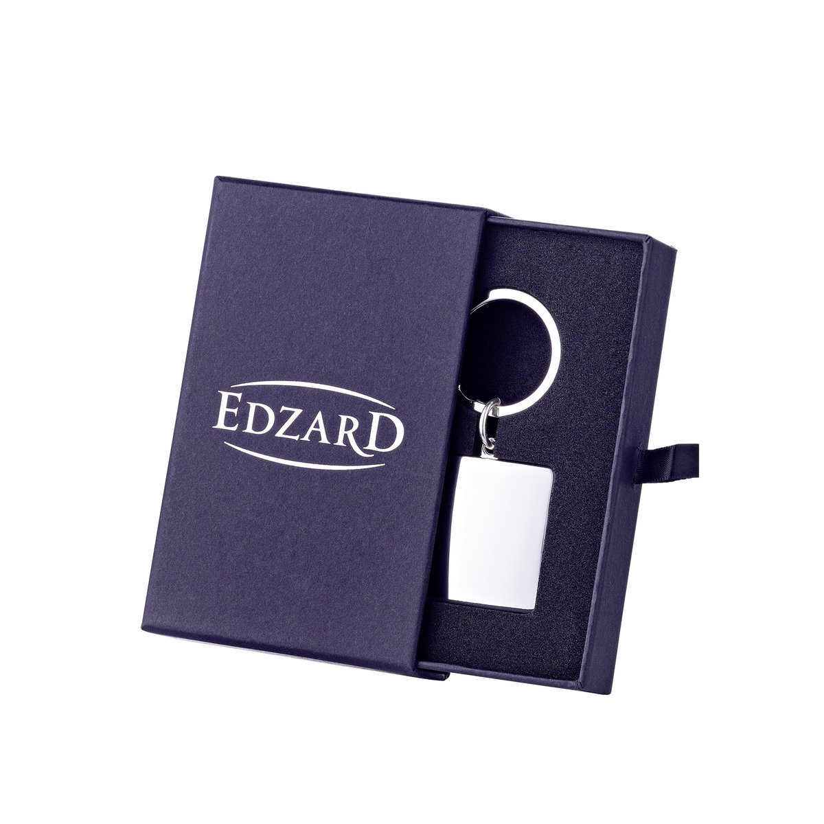 EDZARD sleutelhanger Quadro voor 2 foto's 3 x 3 cm, kan worden geopend, verzilverd, aanslagvast