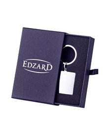 EDZARD sleutelhanger Quadro voor 2 foto's 3 x 3 cm, kan worden geopend, verzilverd, aanslagvast