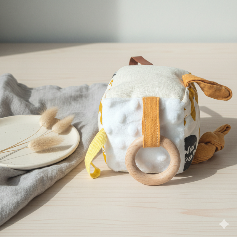 Adorabile cubo di attività in morbido peluche per bambini