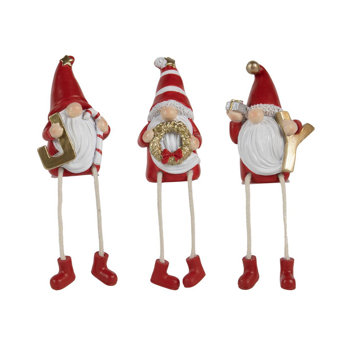 Dangling leg Santa Claus set 3-piece 9.5 cm
